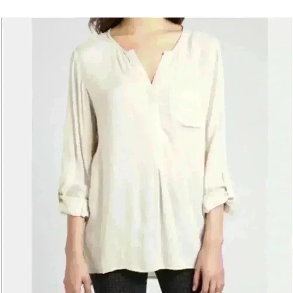 Joie 100% silk v-neck blouse size large